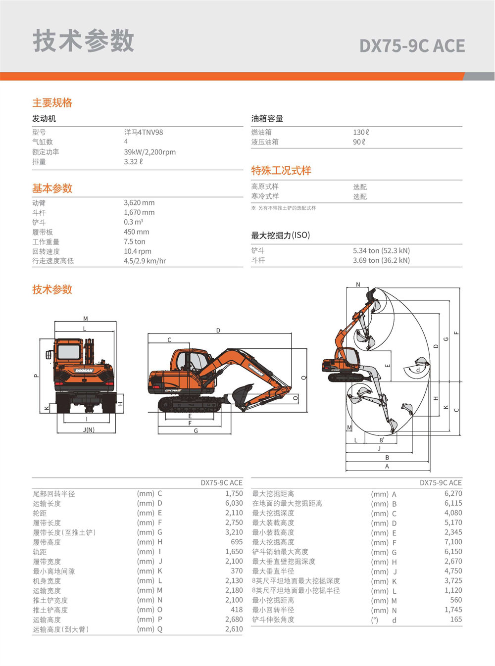 斗山dx75-9c ace挖掘机|大连斗山世宇机械有限公司|中国路面机械网