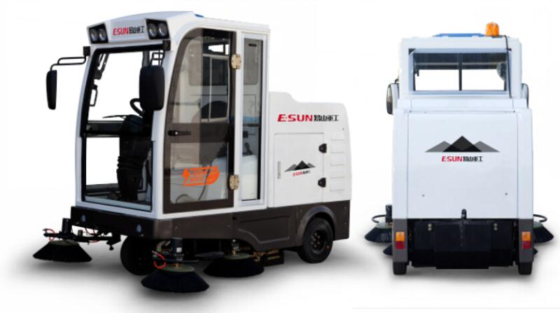 易山重工ESN E800LD全封闭自卸式电动扫地机清扫机清扫车扫路车高清图 - 外观