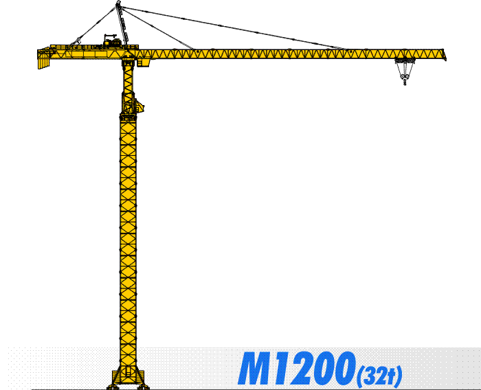 川建M1200（32t）水平臂塔式起重机高清图 - 外观