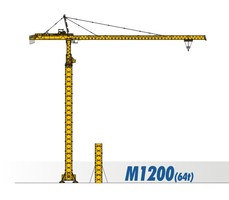 川建M1200（64t）水平臂塔式起重机高清图 - 外观