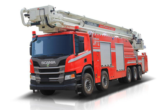 中聯重科ZLF5510JXFJP72舉高噴射消防車高清圖 - 外觀