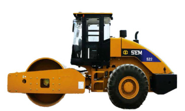 山工SEM522单钢轮压路机高清图 - 外观