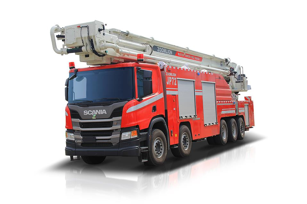 中聯重科ZLF5520JXFJP72舉高噴射消防車高清圖 - 外觀