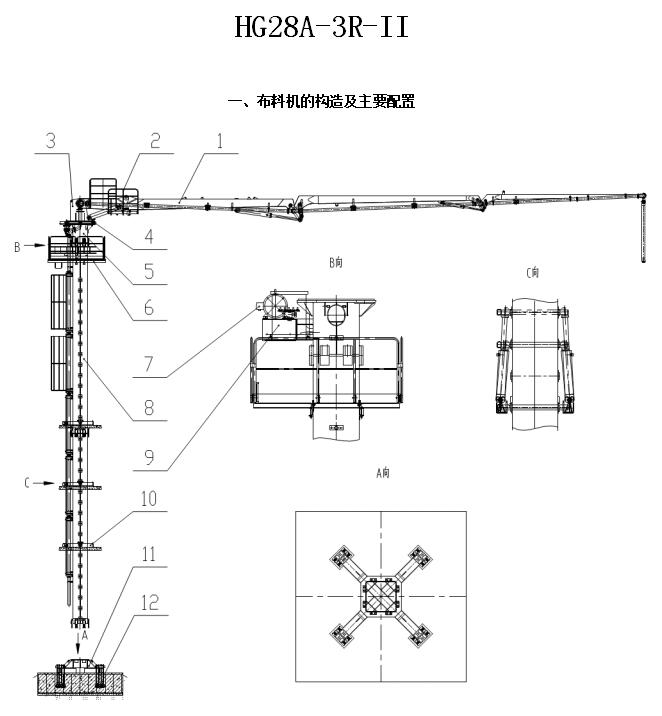 信瑞重工HG28A-3R-II28米电梯井液压布料机