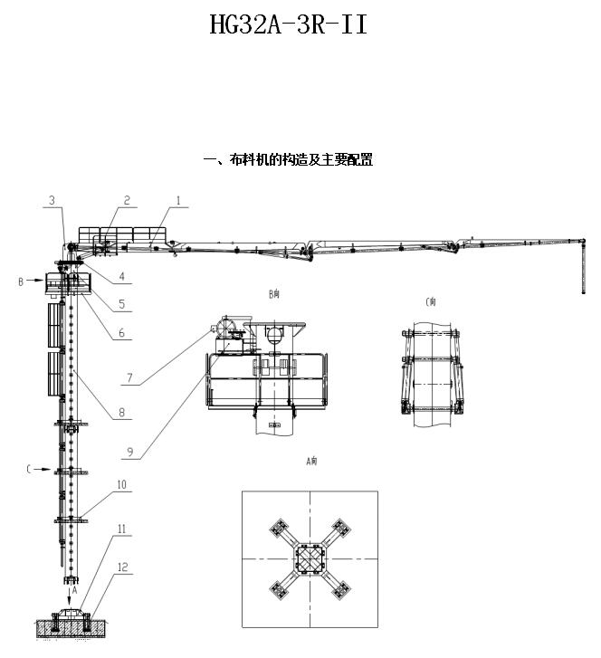 信瑞重工HG32A-3R-II32米电梯井液压布料机